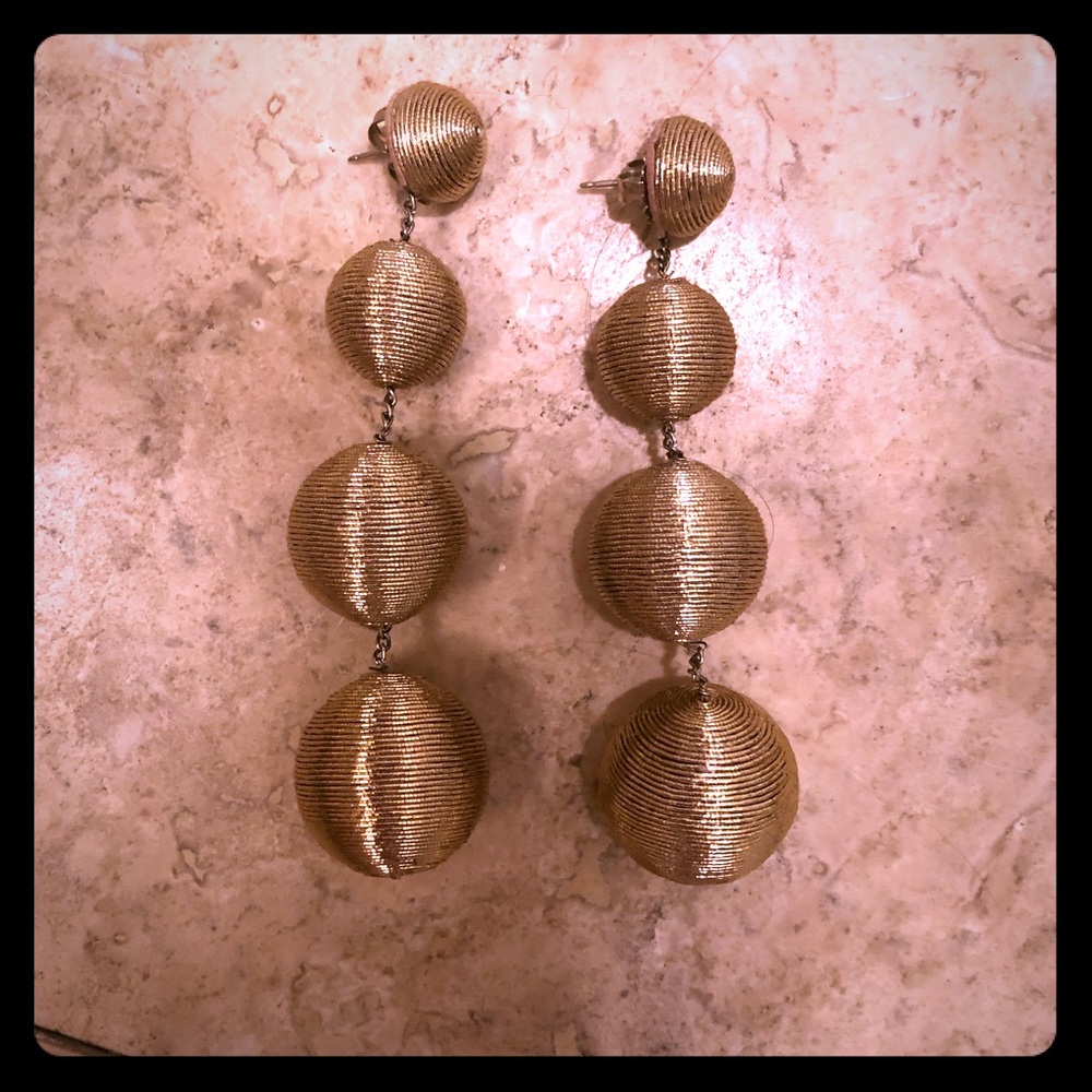 Beautiful Gold Ball Statement Earrings